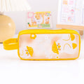PVC Cute Cartoon Large Capacity Student Stationery Bag(Yellow)