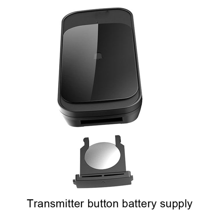 C03 1 For 1 Home Wireless IP44 Waterproof Touch Sensor Doorbell(UK Plug Black)