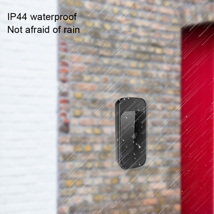 C03 1 For 1 Home Wireless IP44 Waterproof Touch Sensor Doorbell(UK Plug Black)