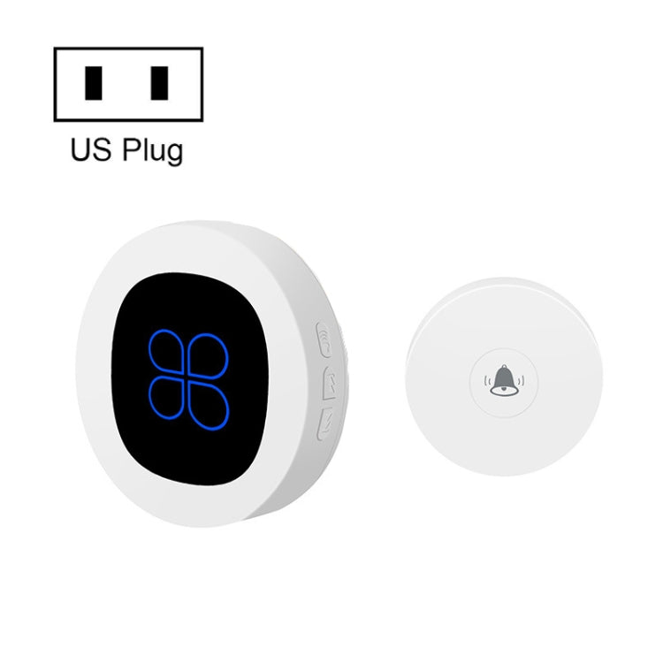 R16 1 For 1 Smart Wireless Self-Powered Hotel Home Electronic Call Doorbell(US Plug White)