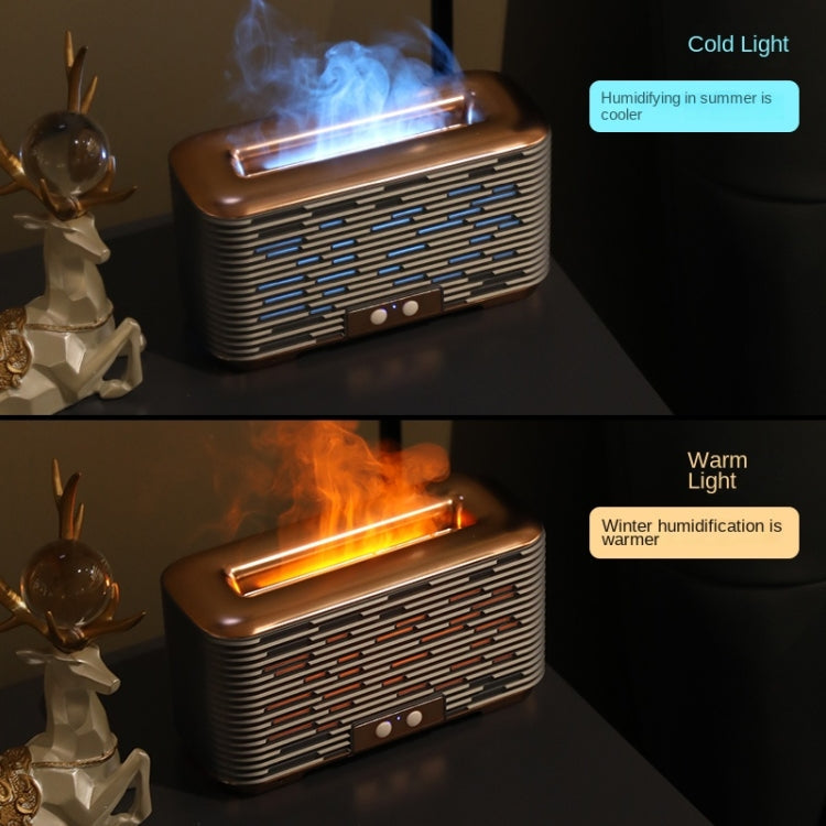 350ml Simulated Flame Aromatherapy Humidifier With Timing Function(Gold)
