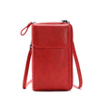 Lady Purse Shoulder Crossbody Bag Multi-functional Mobile Phone Bag(Red)