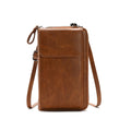 Lady Purse Shoulder Crossbody Bag Multi-functional Mobile Phone Bag(Brown)