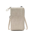 Lady Purse Shoulder Crossbody Bag Multi-functional Mobile Phone Bag(Beige)