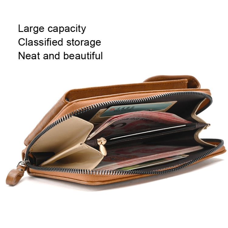 Lady Purse Shoulder Crossbody Bag Multi-functional Mobile Phone Bag(Beige)