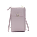 Ladies Cross-body Shoulder Bag Long Purse Mobile Phone Bag(Light Purple)