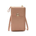 Ladies Cross-body Shoulder Bag Long Purse Mobile Phone Bag(Apricot)