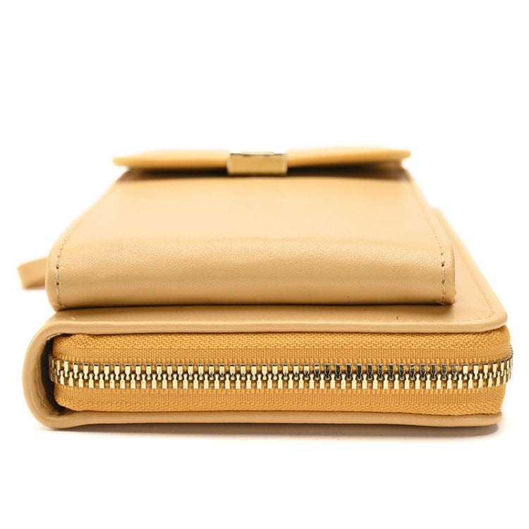 Ladies Cross-body Shoulder Bag Long Purse Mobile Phone Bag(White)