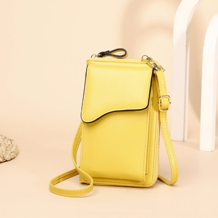 Shoulder Crossbody Bag Large Capacity Ladies Long Purse Mobile Phone Bag(Yellow)