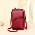 Shoulder Crossbody Bag Large Capacity Ladies Long Purse Mobile Phone Bag(Red)