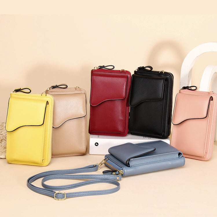 Shoulder Crossbody Bag Large Capacity Ladies Long Purse Mobile Phone Bag(Red)