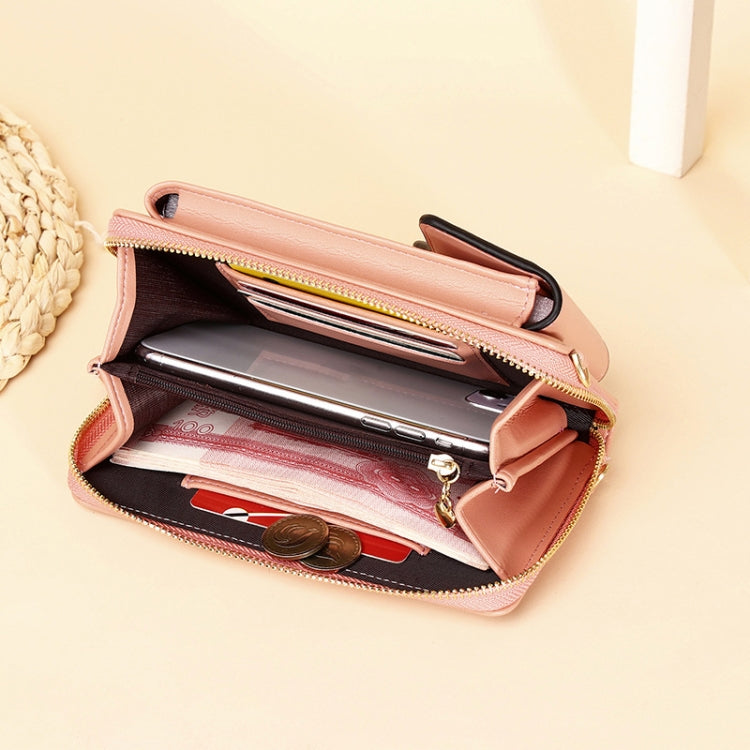 Shoulder Crossbody Bag Large Capacity Ladies Long Purse Mobile Phone Bag(Red)