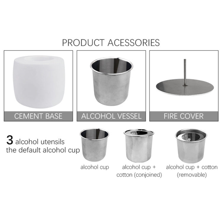 Tabletop Alcohol Fireplace Lamp Flame Heater Portable Outdoor Concrete Small Fireplace(Black)