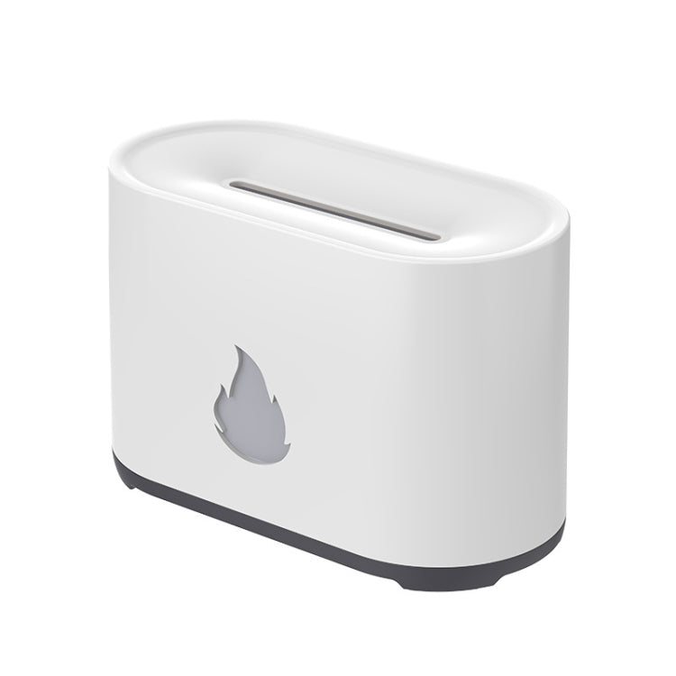 200ML Simulation Flame Aromatherapy Diffuser Humidifier Ultrasonic Air Purifier(White)