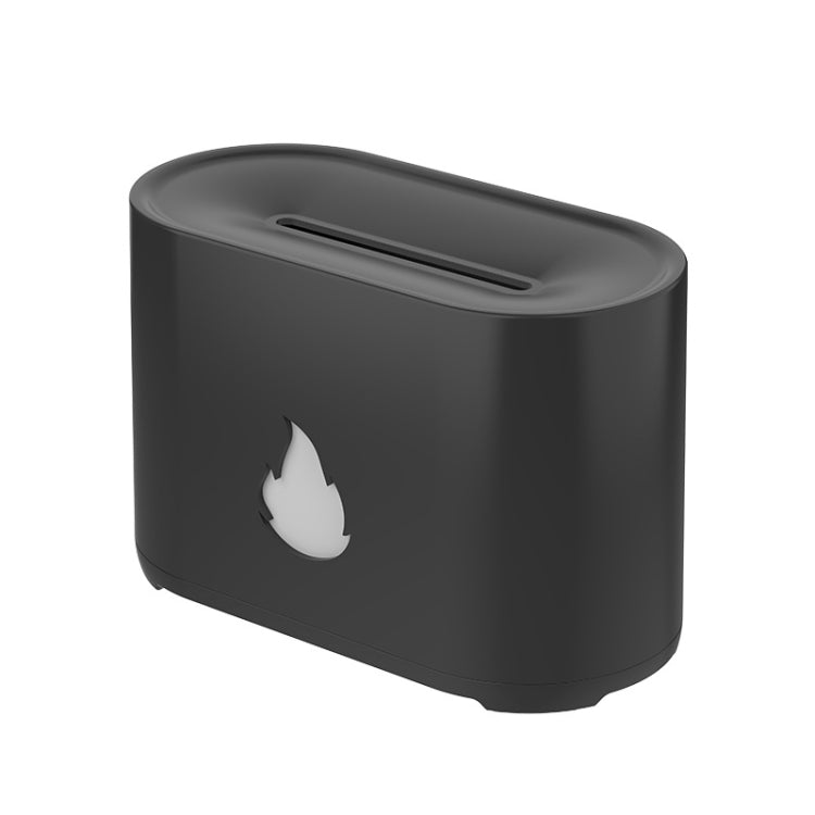200ML Simulation Flame Aromatherapy Diffuser Humidifier Ultrasonic Air Purifier(Black)