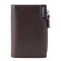 BEEDOVR 9902 Men Short Wallet Multi-card Zipper ID Bag(Brown)