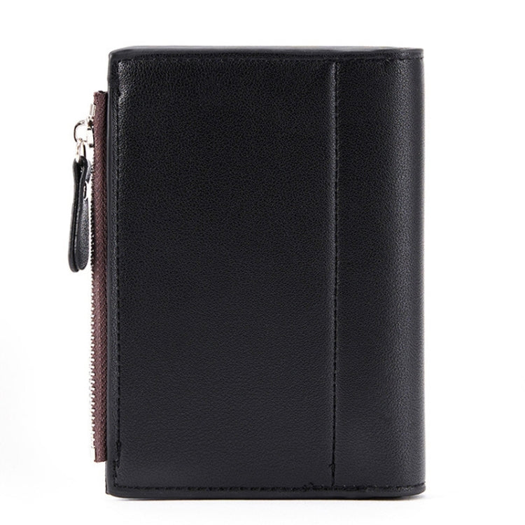 BEEDOVR 9902 Men Short Wallet Multi-card Zipper ID Bag(Black)