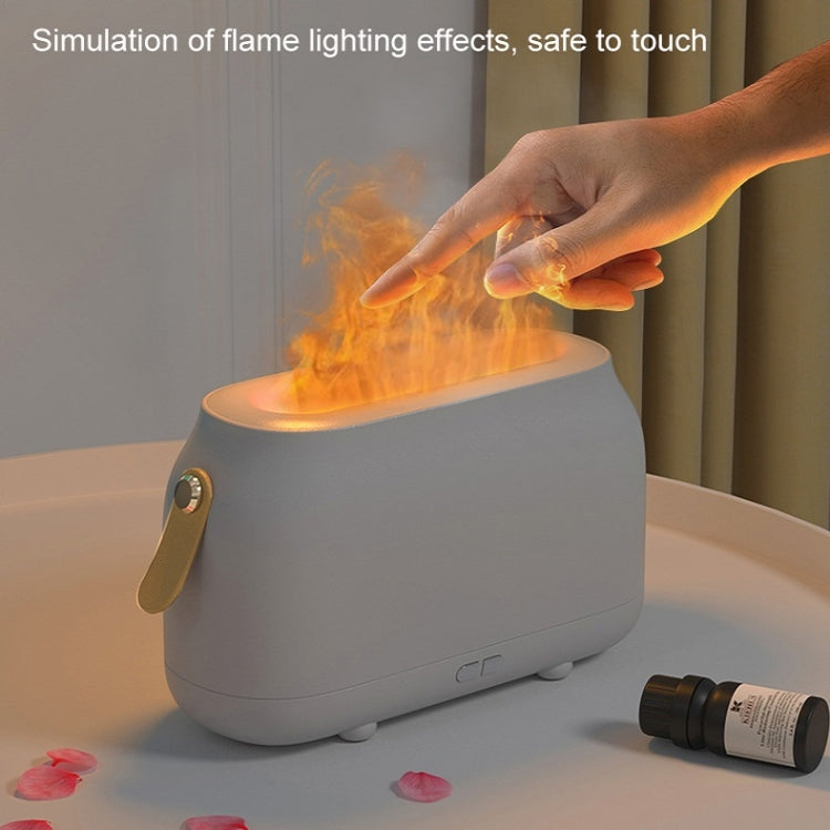 Simulation Flame Aromatherapy Humidifier Bedroom Ambient Light, Color: White
