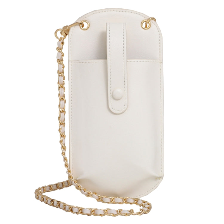 Portable Cell Phone Small Bag Mini Shoulder Crossbody Bag(White)