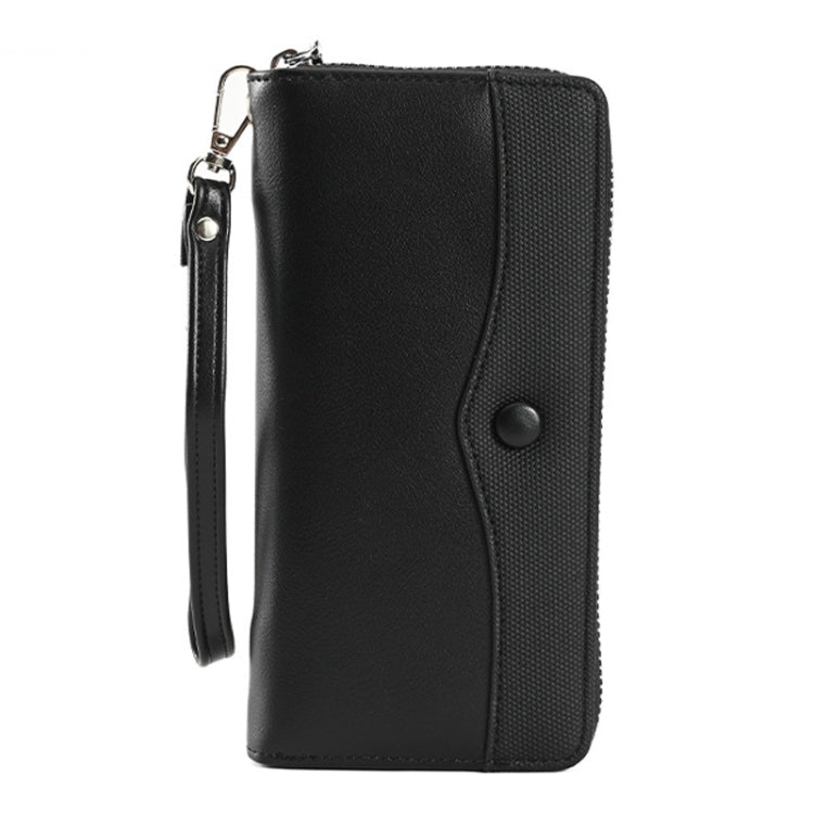 Women Purse Long Zipper Clutch Bag Large Capacity Cell Phone Bag(Black)