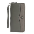 Women Purse Long Zipper Clutch Bag Large Capacity Cell Phone Bag(Gray)