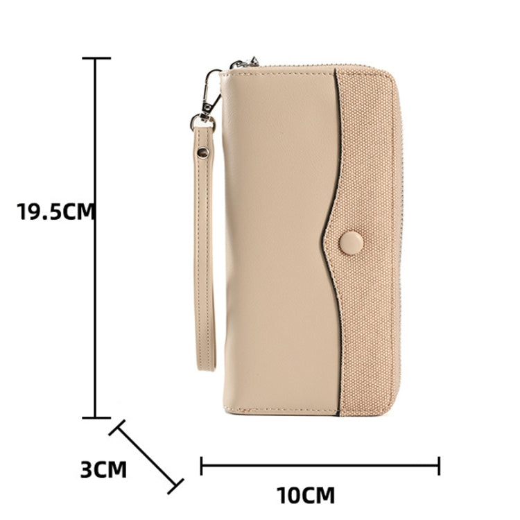 Women Purse Long Zipper Clutch Bag Large Capacity Cell Phone Bag(Gray)