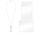 QD-2451 Multifunctional Metal Bead Chain Retractable Pulling Buckle ID Card Holder(Silver)