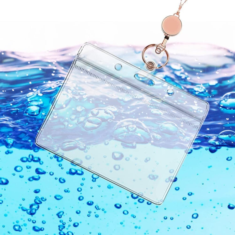 QD-2451 Multifunctional Metal Bead Chain Retractable Pulling Buckle ID Card Holder(Black)