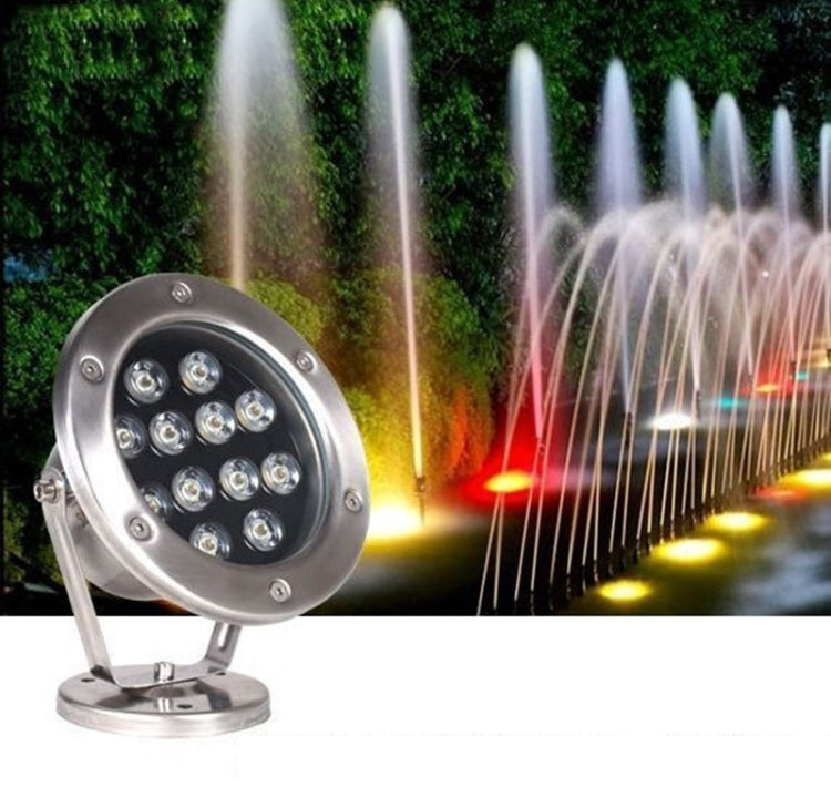 LED Underwater Light Pool Fish Pond Fountain Waterproof Landscape Light 12W(Warm White)