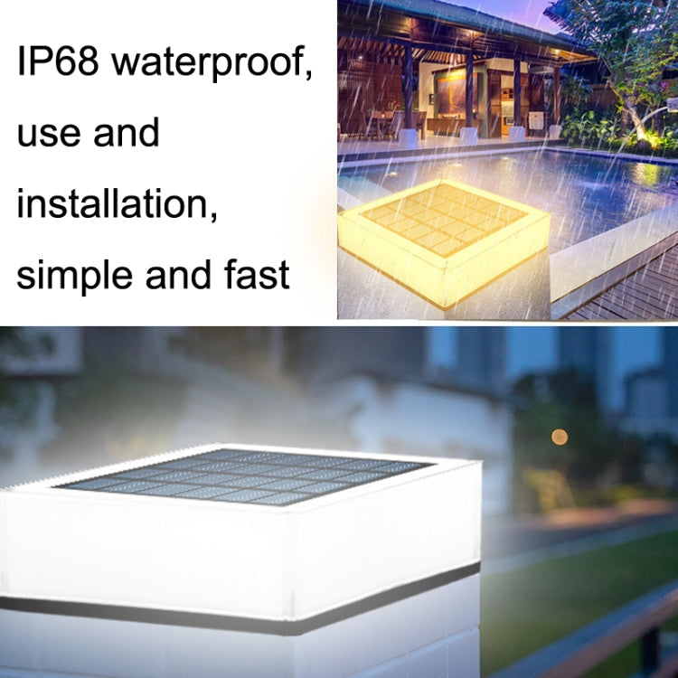 TS-S5306 Outdoor Solar Column Head Lamp IP68 Waterproof Lawn Yard Light, Style: Three Color Switch