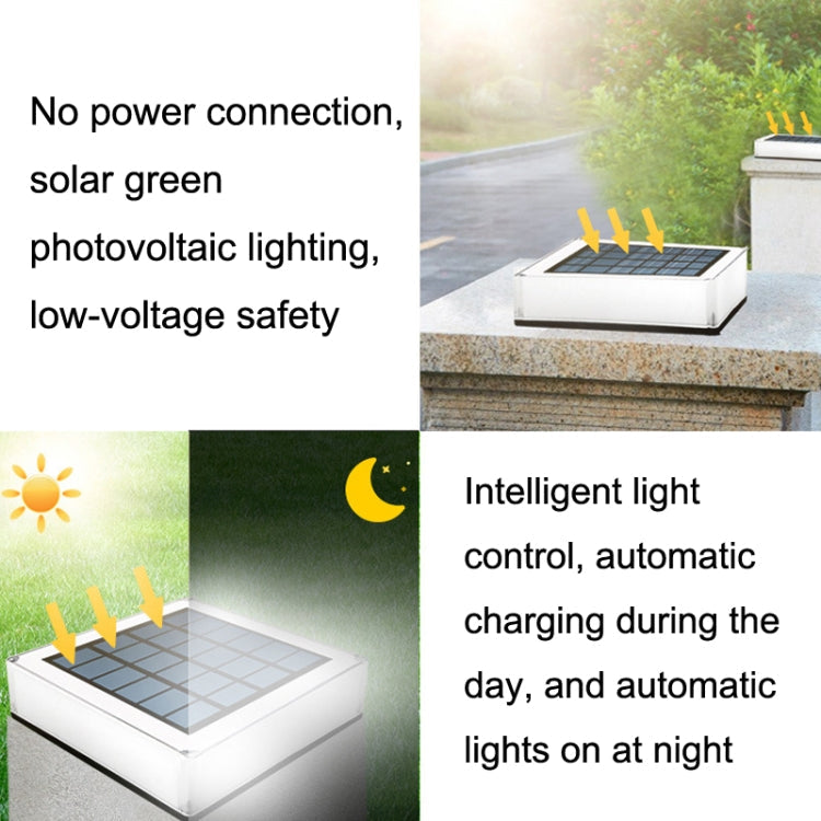 TS-S5306 Outdoor Solar Column Head Lamp IP68 Waterproof Lawn Yard Light, Style: Three Color Switch