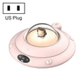 Cartoon Heated Cup Pad UFO Insulated And Constant Temperature Coaster with Night Light, US Plug(Pink)