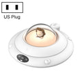 Cartoon Heated Cup Pad UFO Insulated And Constant Temperature Coaster with Night Light, US Plug(White)