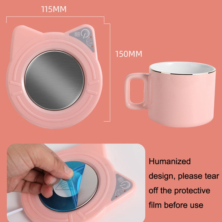 Automatic Heating Warm Coaster Hot Milk Coffee Cup Timed Thermos Cup Mat, US Plug(Pink)