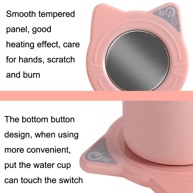 Automatic Heating Warm Coaster Hot Milk Coffee Cup Timed Thermos Cup Mat, US Plug(Pink)