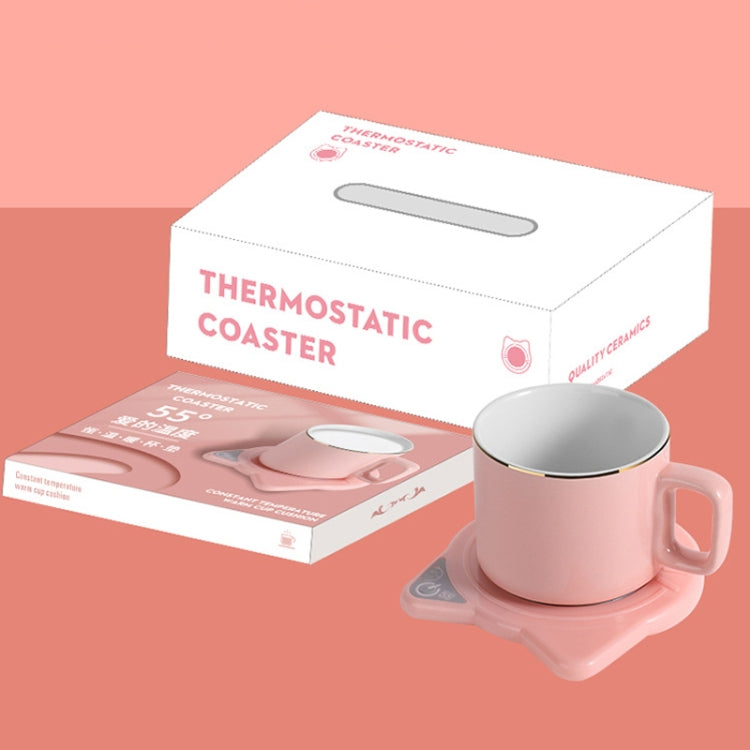 Automatic Heating Warm Coaster Hot Milk Coffee Cup Timed Thermos Cup Mat, US Plug(Green)