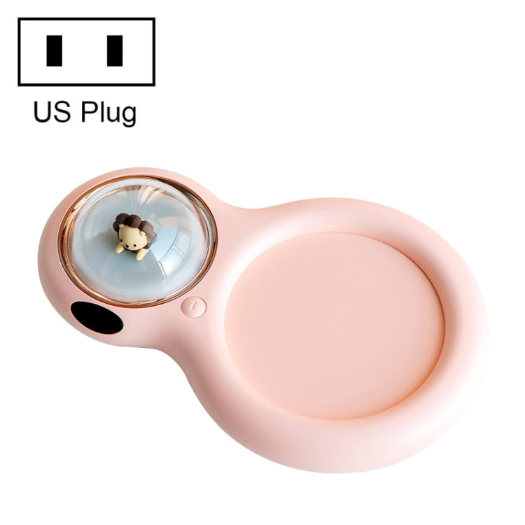 Fresh Warm Cup Pad Water Cup Drink Insulated And Constant Temperature Coaster, US Plug(Pink)