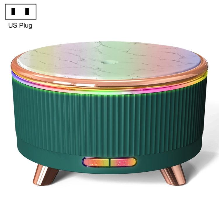 Ultrasonic Aromatherapy Diffuser Humidifier Essential Oil Diffuser US Plug(Dark Green)
