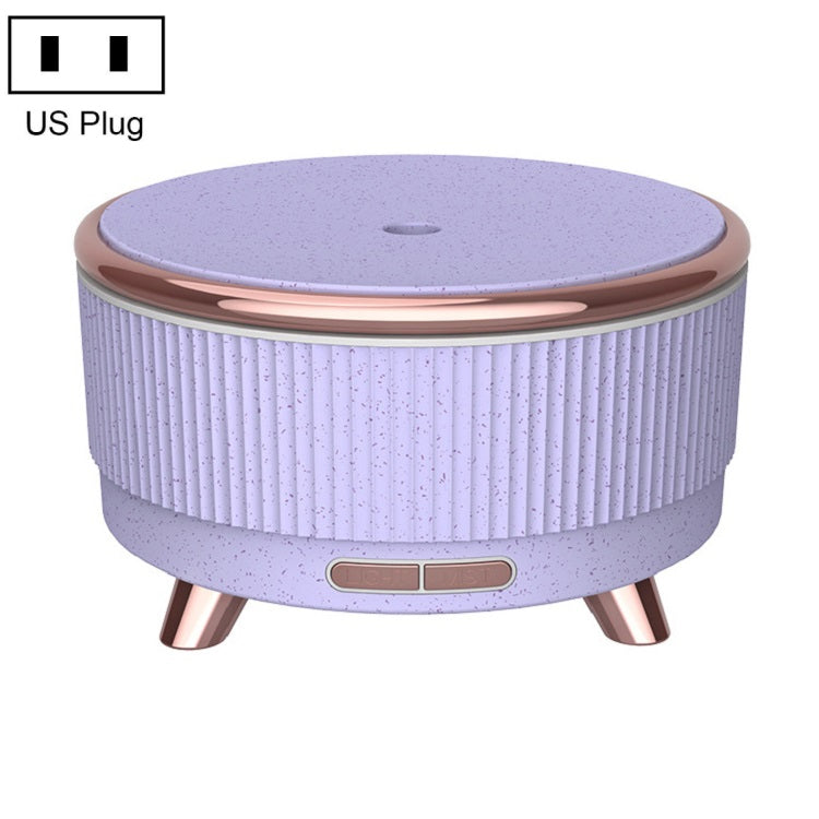 Ultrasonic Aromatherapy Diffuser Humidifier Essential Oil Diffuser US Plug(Purple Flower Dot)