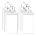 6 PCS QD-2501 Stainless Steel Key Ring Transparent PVC Luggage Tag(18.5x9cm)