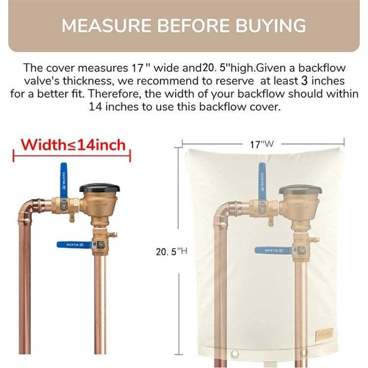 Outdoor Faucet Backflow Valves Anti-Freeze Cover Water Faucet Protector 43 x 52cm