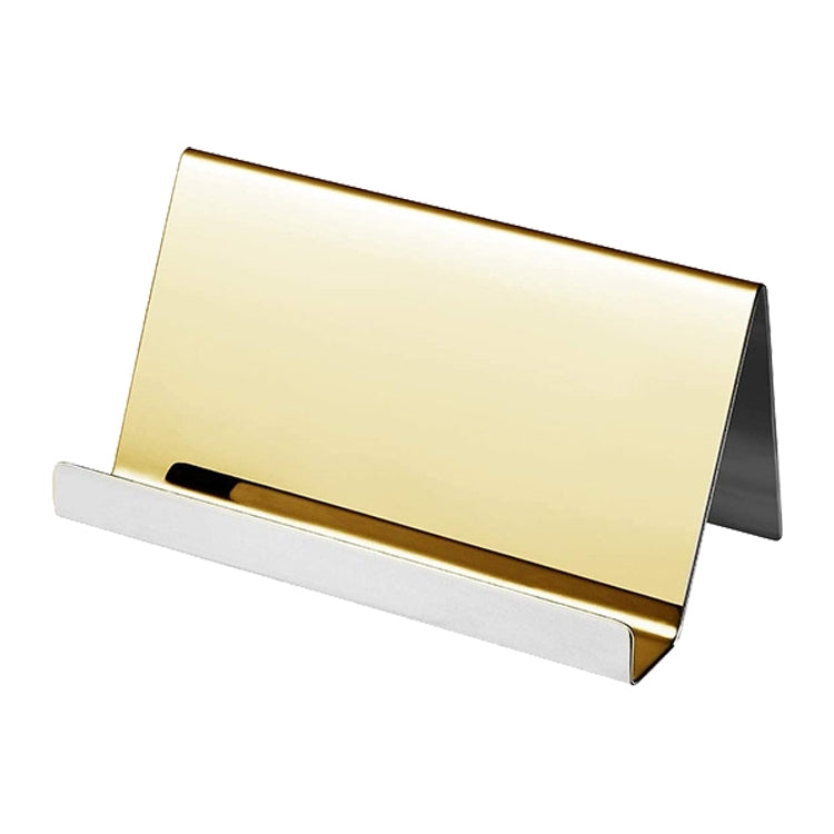 ZT7414 304 Stainless Steel Mirror Desktop Name Card Storage Rack(Gold)