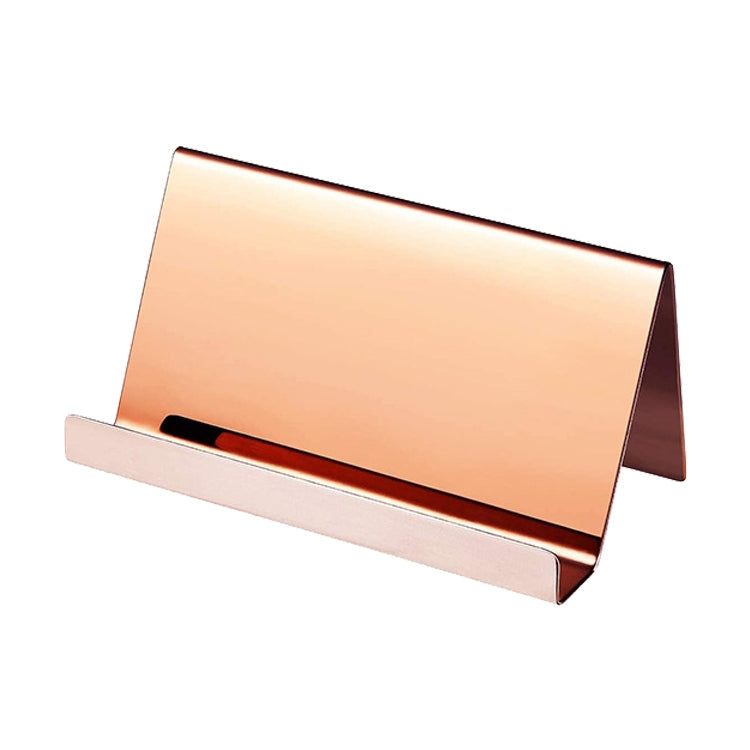 ZT7414 304 Stainless Steel Mirror Desktop Name Card Storage Rack(Rose Gold)