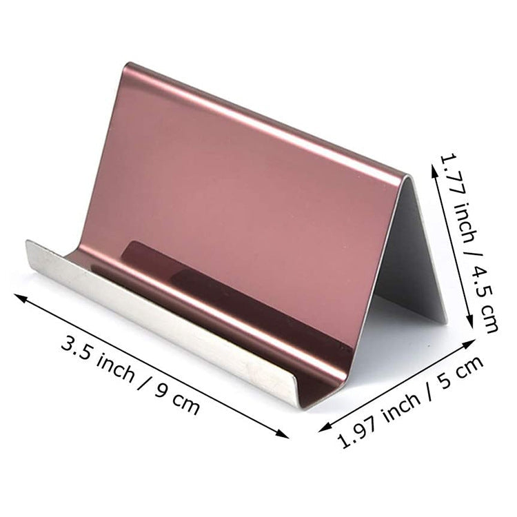ZT7414 304 Stainless Steel Mirror Desktop Name Card Storage Rack(Silver)