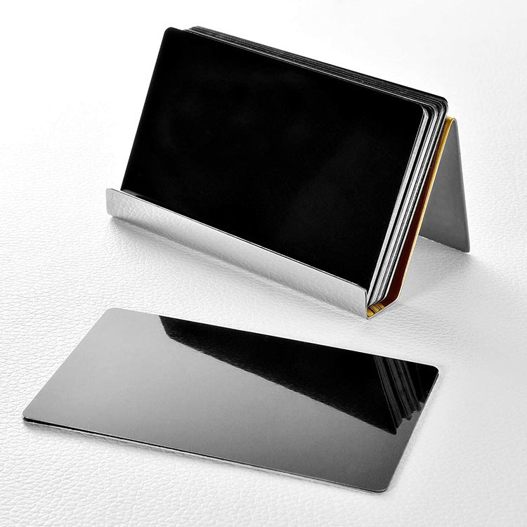 ZT7414 304 Stainless Steel Mirror Desktop Name Card Storage Rack(Silver)