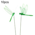 10pcs Simulation Plug Rod Magnetic Dragonfly Home Wall Garden Decoration(Green)