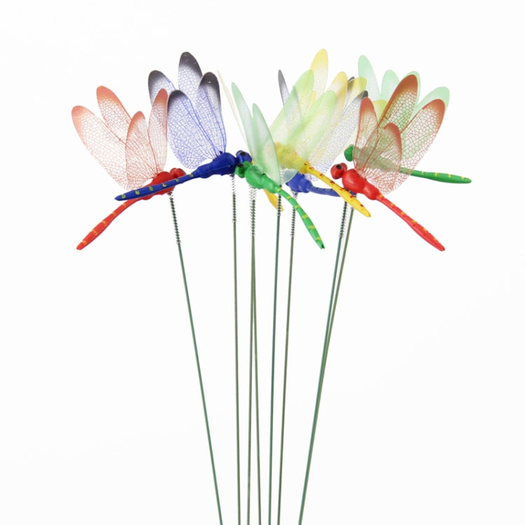 10pcs Simulation Plug Rod Magnetic Dragonfly Home Wall Garden Decoration(Yellow)