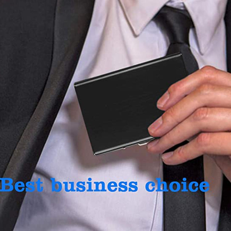 ZT-1563 RFID Anti-theft Aluminum Alloy Multi-compartment Business Card Case Card Holder(Silver)