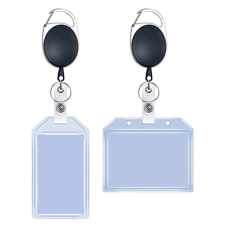 Multifunctional Retractable Waterproof Card Case Keychain Ring Card Sleeve(Horizontal)
