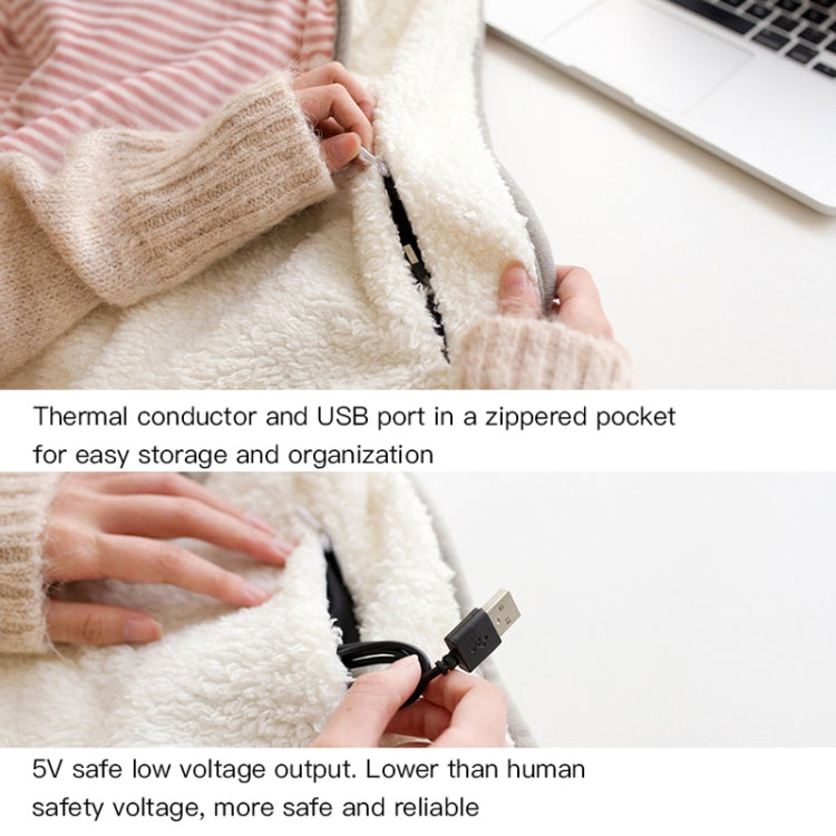 AI-540 72x115cm USB Body Warmer Blanket Office Heater Electric Heating Shawl(Pink)